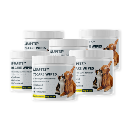 6x AuraPets Eye Care Wipes